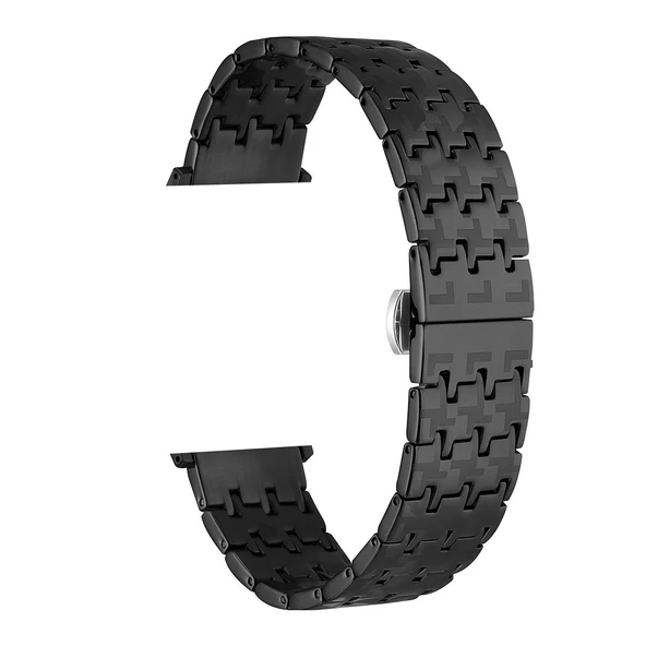 Gpack Apple Watch SE 2 2022 40mm Kordon Metal Zigzag Fit Tasarım Desenli KRD86 ürün görseli 1