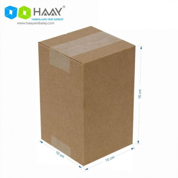 HAAY AMBALAJ 10x10x16cm Tek Oluklu Koli - Kraft (25 ADET) ürün görseli 1