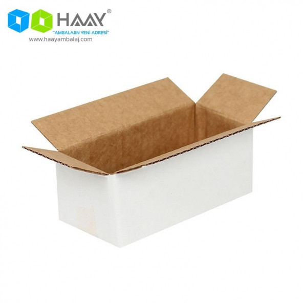 HAAY AMBALAJ 8,5x3,5x3cm Tek Oluklu Beyaz Koli ( 5 ADET) ürün görseli 1