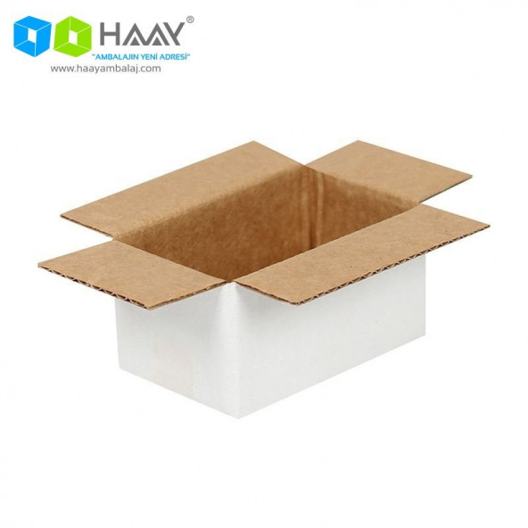 HAAY AMBALAJ 6,5x3,5x3cm Tek Oluklu Beyaz Koli (5 ADET) ürün görseli 1
