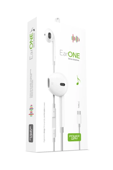 Type-C Girişli Mikrofonlu Kablolu Kulaklık Type-C Çıkışlı Tüm Cihazlarla Uyumlu Stereo EarOne ürün görseli 1
