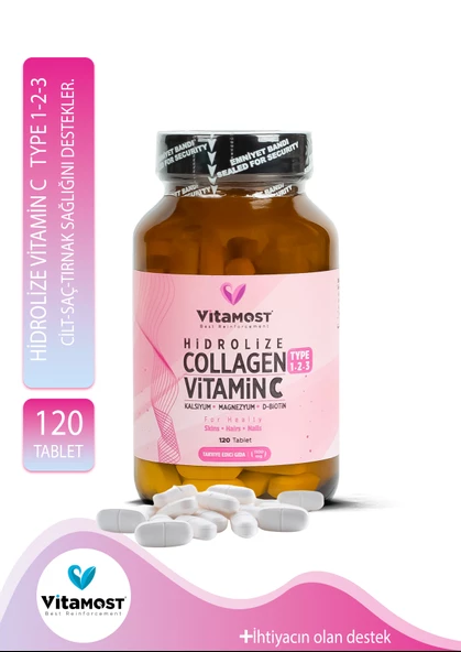 Vitamost Collagen Vitamin C Type 1-2-3 120 Tablet ürün görseli 1