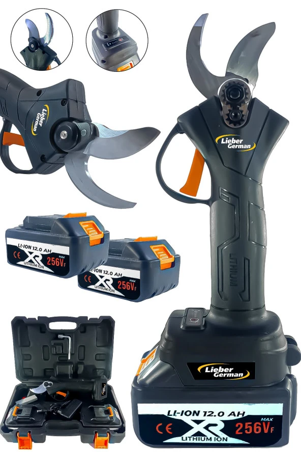Teknoloji 18 Volt 3Ah Çelik Şanzıman 32mm Ağızlı 2x Akülü Dal Bağ Kesme Makası ürün görseli 1