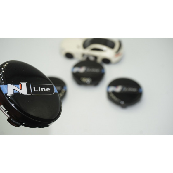 Hyundai N Line Logo Siyah Jant Göbeği Kapak Seti 60mm ürün görseli 1