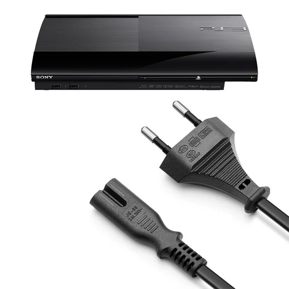 PS3 Süper Slim Güç Kablosu 1.5m Playstation 3 Süper Slim Kasa Uyumlu PS3 Kablo Yedek Parça ürün görseli 1