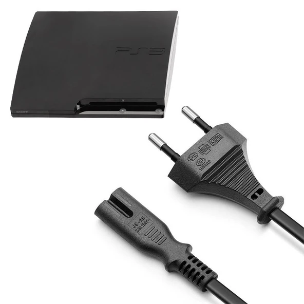 PS3 Slim Güç Kablosu 1.5m Playstation 3 Slim Kasa Uyumlu PS3 Kablo Yedek Parça ürün görseli 1
