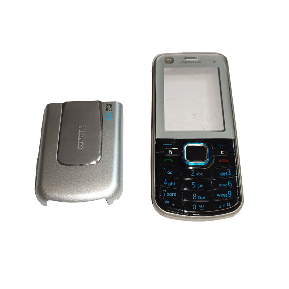 Nokia 6220c Kapak Nokia 6220c uyumlu Gri ön Kapak Arka Kapak ve Tuş Takımı ürün görseli 1