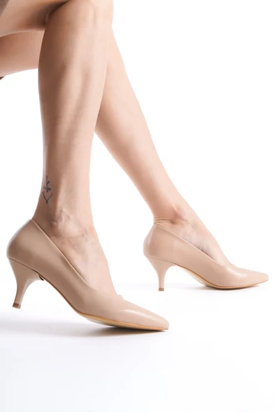 Ten Rengi Alçak Topuklu Stiletto Kadın Ayakkabı - Candy ürün görseli 1