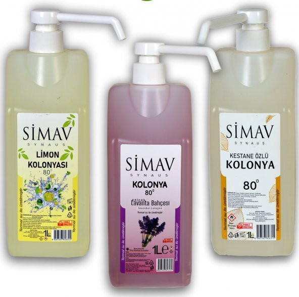 SİMAV Termal Sulu Kolonya Seti 3lü - 1 Lt Spreyli ürün görseli 1