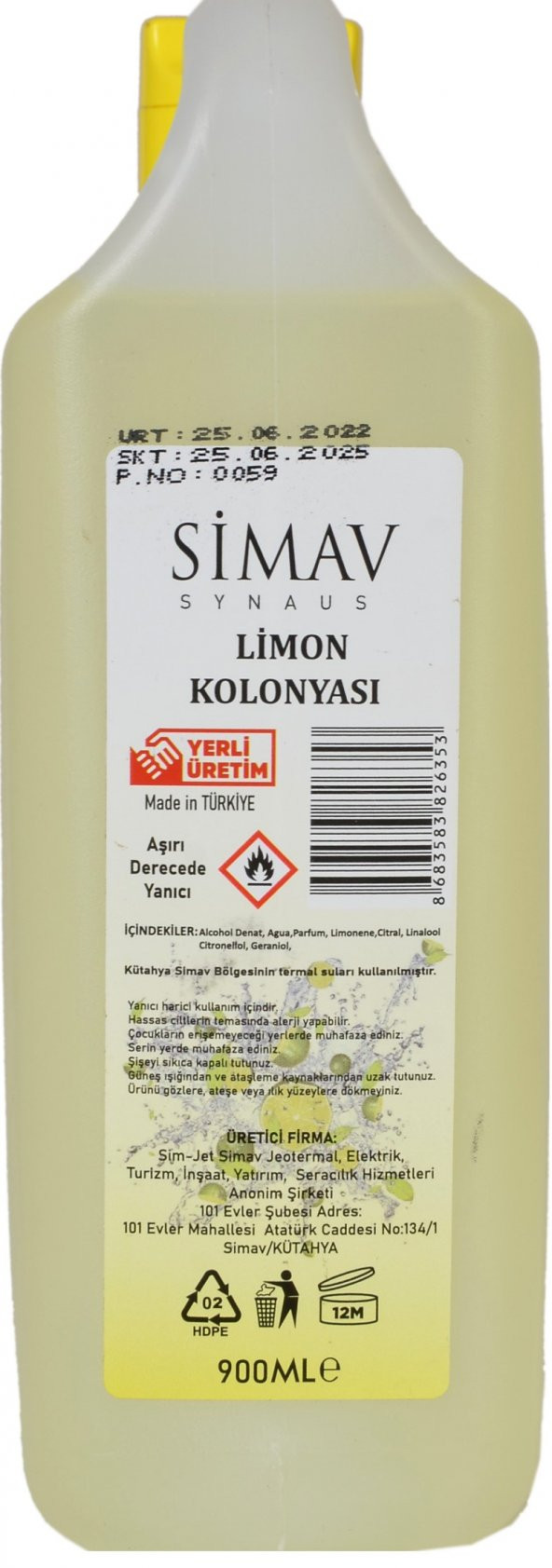 SİMAV Termal Sulu Kolonya Seti 3lü - 900 ml - Resim 4