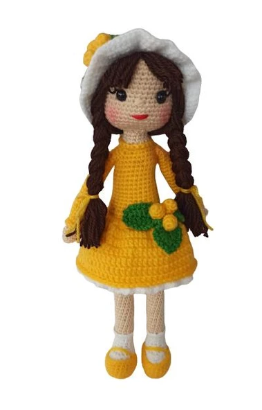 Sarı Kokina Çiçeği Bebek Amigurumi Organik Oyuncak ürün görseli 1