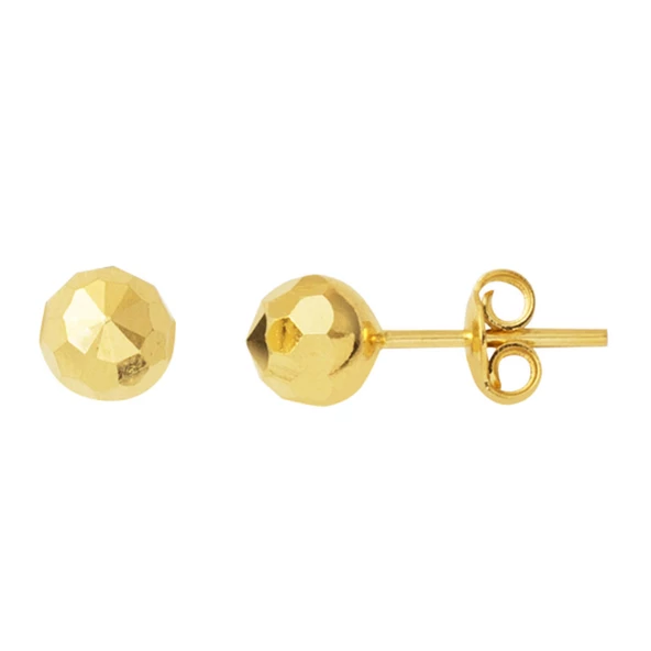 Petek 14 Ayar Altın Top Küpe 6 mm. ürün görseli 1