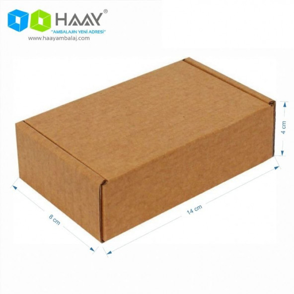 HAAY AMBALAJ 14x8x4cm Kraft E-ticaret Kargo Kutusu (50 Adet) ürün görseli 1