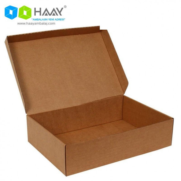 HAAY AMBALAJ  32x22x8cm Kilitli Kraft E-ticaret Kargo Kutusu (10 Adet) ürün görseli 1