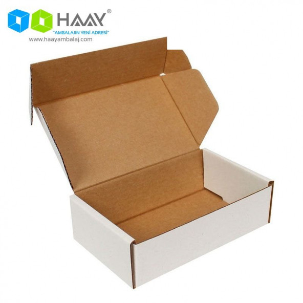 HAAY AMBALAJ 16x8x3cm Beyaz E-ticaret Kargo Kutusu (60 Adet) ürün görseli 1