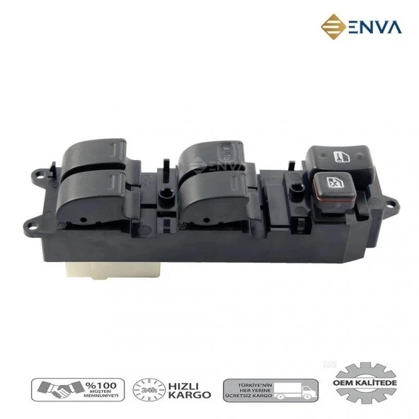 Enva TOYOTA CARİNA SOL ÖN DÖRTLÜ CAM AÇMA DÜĞMESİ ANAHTARI 1997-1999 ürün görseli 1