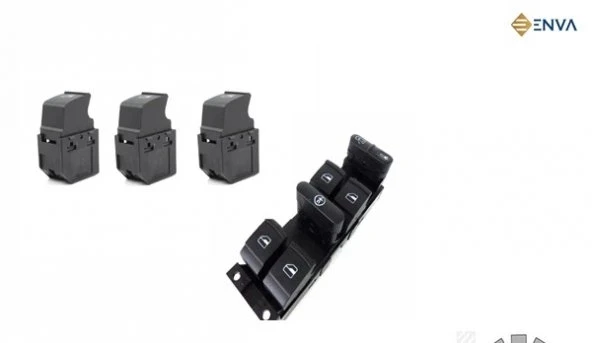 Enva Otomotiv SEAT TOLEDO DÖRTLÜ - TEKLİ CAM AÇMA DÜĞMESİ TAKIMI 1998-2005 ürün görseli 1