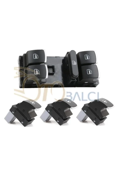 Enva Otomotiv SEAT İBİZA CAM AÇMA DÜĞMESİ ANAHTARI TAKIM 20092017 KROMLU ürün görseli 1