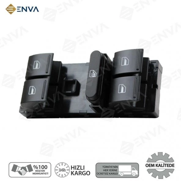 Enva SEAT LEON SOL ÖN DÖRTLÜ CAM AÇMA DÜĞMESİ ANAHTARI 2006-2012 ürün görseli 1