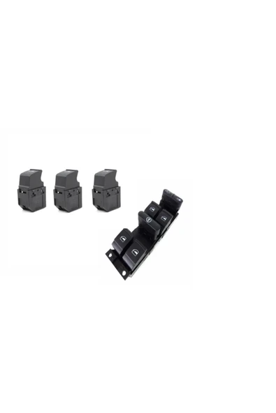 Enva Otomotiv SEAT LEON DÖRTLÜ TEKLİ CAM AÇMA DÜĞMESİ ANAHTARI TAKIMI 1998-2005 ürün görseli 1