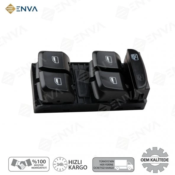 Enva AUDİ Q5 SOL ÖN DÖRTLÜ CAM AÇMA DÜĞMESİ ANAHTARI 2008-2012 ürün görseli 1