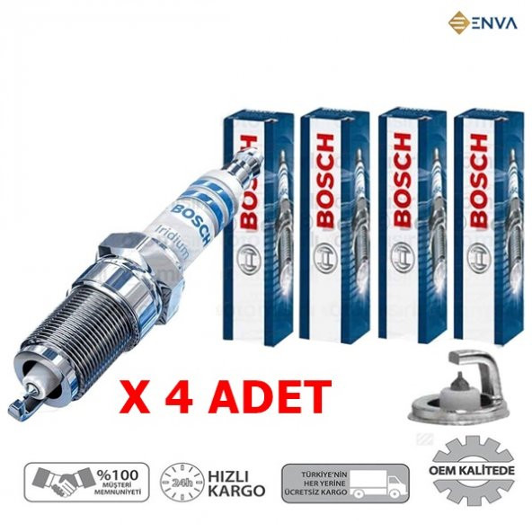 Enva MERCEDES BENZ B150 1.5 MOTOR BENZİN - LPG BOSCH İRİDYUM BUJİ 2005-2010 (4 ADET) ürün görseli 1