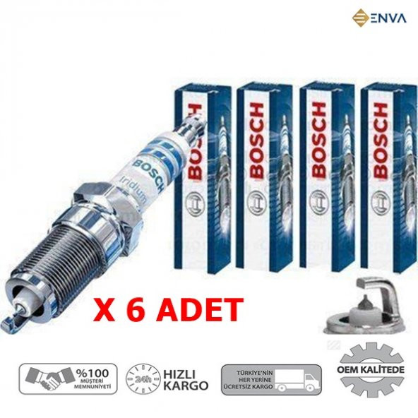 Enva BMW E60 KASA 5.30İ BOSCH İRİDYUM BUJİ 3.0 MOTOR BENZİN 2002-2005 (6 ADET) ürün görseli 1