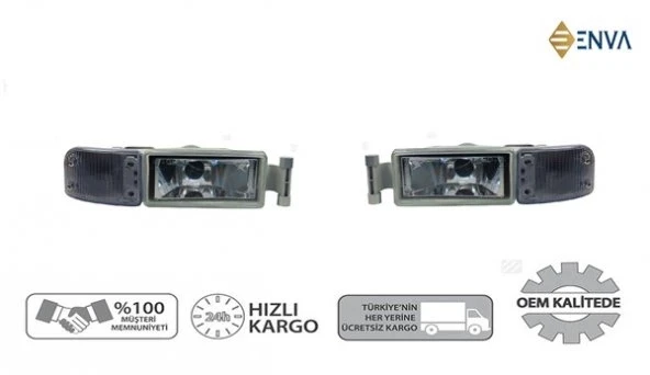 Enva MAN TGA SAĞ + SOL ÖN TARAF SİS FARI + SİNYAL LAMBASI TAKIMI BEYAZ ürün görseli 1