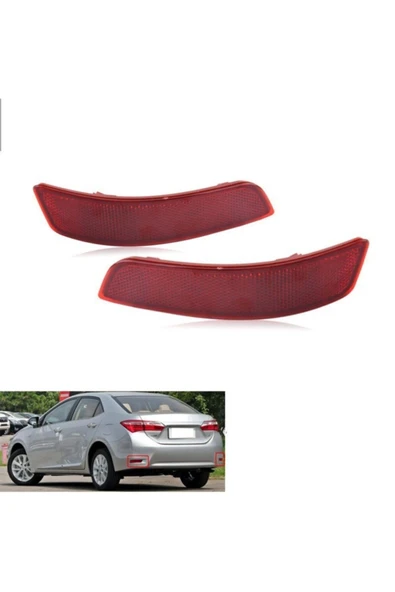 Enva Otomotiv TOYOTA COROLLA SAĞ + SOL ARKA TAMPON REFLEKTÖRÜ TAKIM 2014-2017 ürün görseli 1