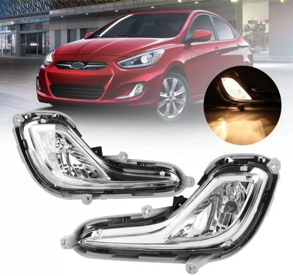 Enva Otomotiv HYUNDAİ ACCENT BLUE SAĞ + SOL ÖN SİS FARI LAMBASI TAKIM 2011-2018 AMPULLU ürün görseli 1