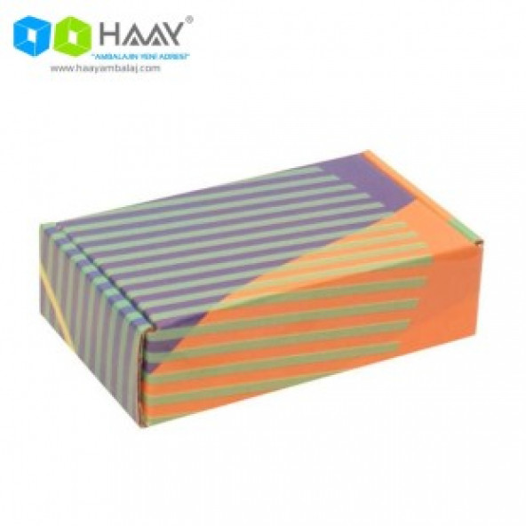 HAAY AMBALAJ 14x8x4cm Ofset Desenli Kutu - Yeşil Çizgili ( 25 ADET) ürün görseli 1