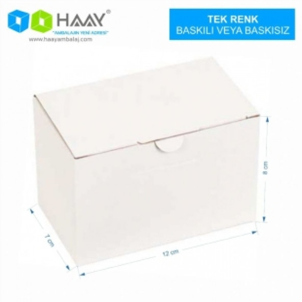 HAAY AMBALAJ 12x7x8cm Kilitli Kutu - Beyaz ( 60 ADET) ürün görseli 1