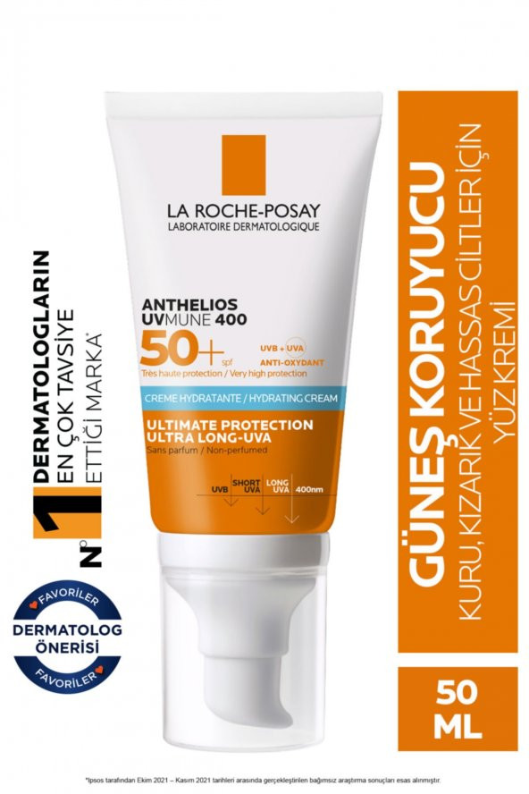 Anthelios Uvmune SPF+50 Hassas Ciltler İçin Yüksek Korumalı Yüz Güneş Kremi ürün görseli 1