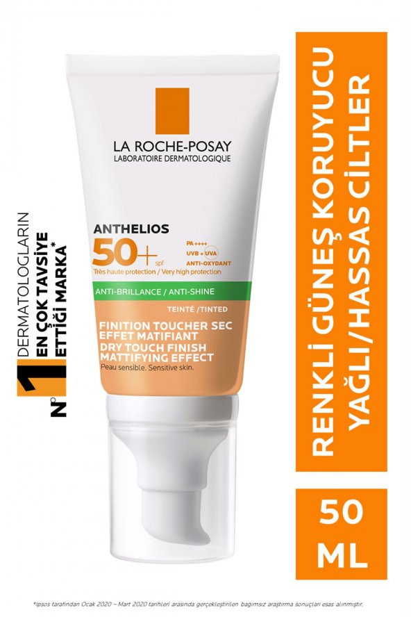 Anthelios Spf 50+ Yağlı Ciltler için Renkli Yüksek Korumalı Yüz Güneş Kremi 50 ml ürün görseli 1