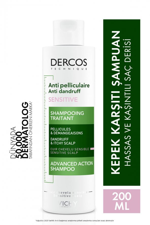 Dercos Anti-Dandruff Kepek Karşıtı Şampuan Hassas ve Kaşıntılı Derisi 200 ml 3337871323394 ürün görseli 1