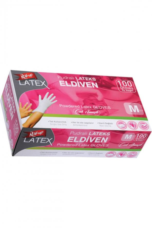 Balkanlar Sağlık Ve Hijyen Ürünleri Roll Up Pudralı Latex Eldiven 100lü ürün görseli 1