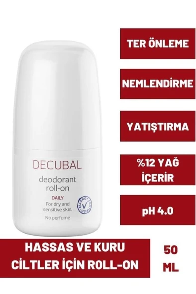 Decubal Deodorant Roll-on Kuru ve Hassas Ciltler İçin 50 ML ürün görseli 1
