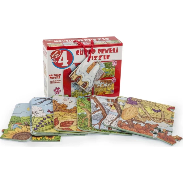 Diytoy Mevsimler 4'ü Bir Kutuda Süper Renkli Puzzle ürün görseli 1