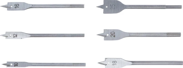 Düz Freze Matkap Seti 10 - 25 Mm | 6 Pcs - Resim 3