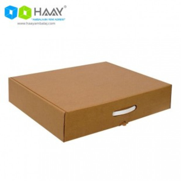 HAAY AMBALAJ 43x37x11cm Kulplu Kutu - Kraft ( 2 adet) ürün görseli 1
