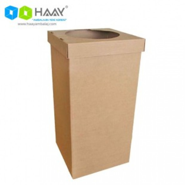 HAAY AMBALAJ 35,5x35,5x70cm Atık Kağıt Kutusu - Kraft ( 2 adet) ürün görseli 1