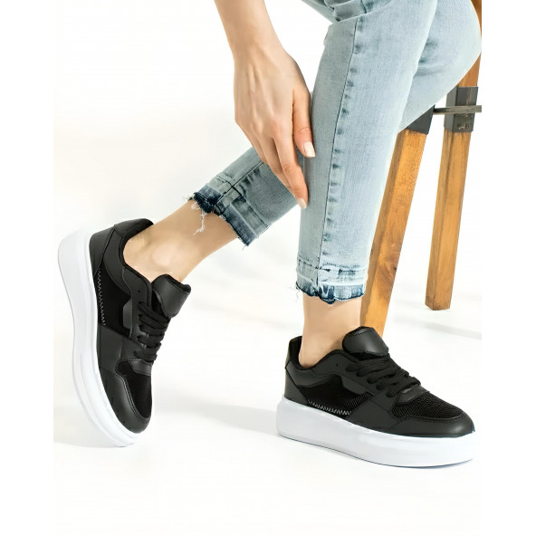 Tstore Siyah beyaz günlük spor ayakkabı sneaker ürün görseli 1