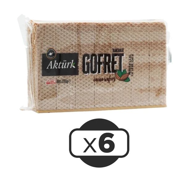 Aktürk Kakaolu Gofret 200 gr 6 lı ürün görseli 1