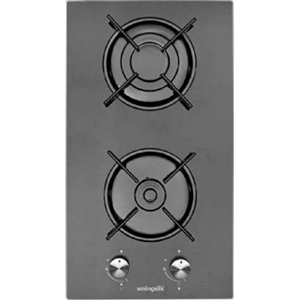 (Eminçelik Ürünüdür) ELLETİ Elt-Ah 4120 Bg30 Eng Domino Siyah Cam Ankastre Ocak 30 Cm ürün görseli 1