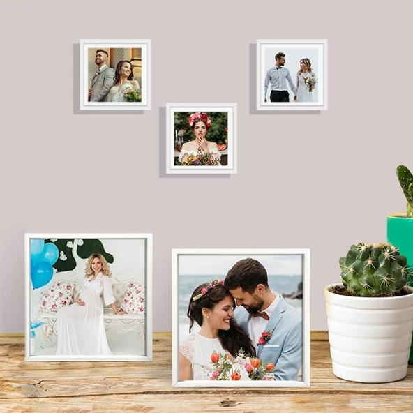 Yapışkanlı Polaroid Çerçeve Beyaz 5'li Paket 12x12 Cm ürün görseli 1