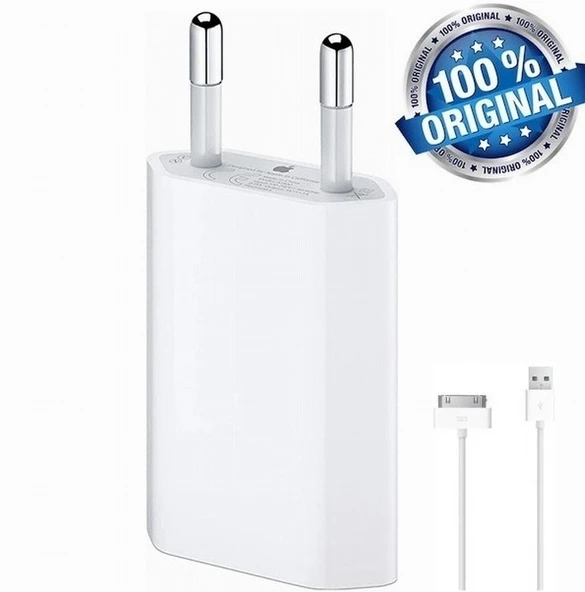 5W Adaptör iPhone Uyumlu 2/3/3s/4G/4GS iPad 1 2 3 Geniş Şarj Aleti + Usb Kablosu 30 pin 1 Metre SINEKBIT01715 ürün görseli 1