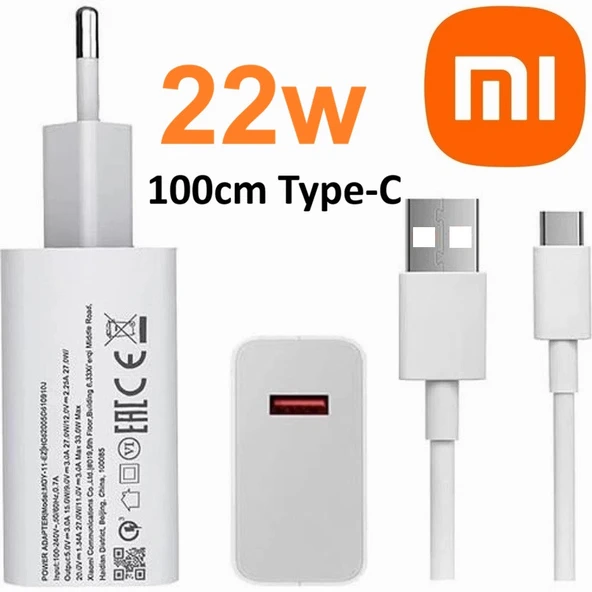 Xiaomi 22W 100cm Type C 3A Kablo Şarj Aleti Seti (2 Yıl İthalatçı Garantili) SINEKBIT06773 ürün görseli 1