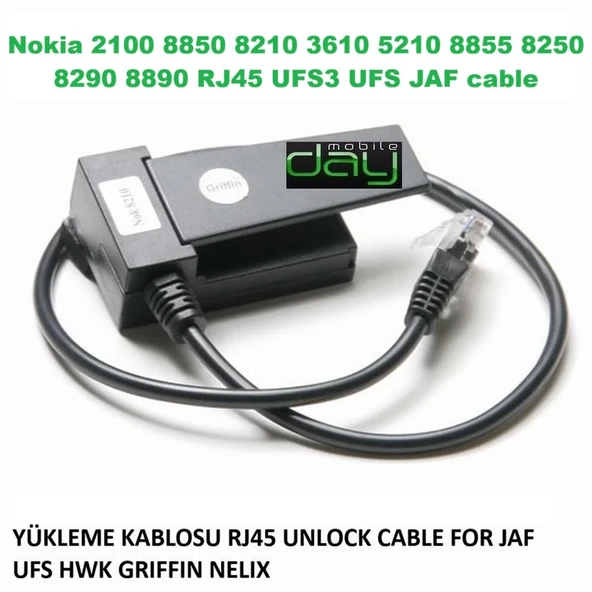 Nokia 2100 8850 8210 3610 5210 8855 8250 8290 8890 RJ45 UFS3 UFS JAF cable ürün görseli 1