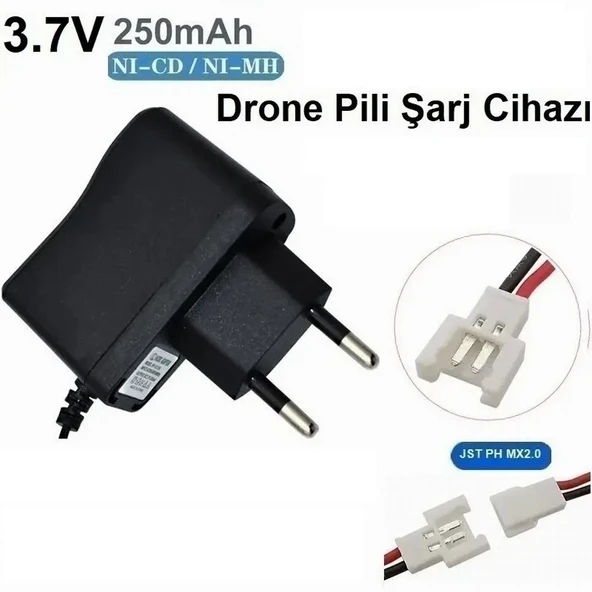 Drone Pili Şarj Cihazı Beyaz Soket JST PH MX2.0 3.7 Volt 250 mAh ürün görseli 1