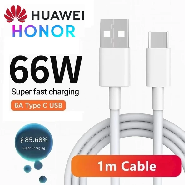 Honor Supercharge 66W Max. 6A Type-C 1 Metre Hızlı Data ve Şarj Kablosu ürün görseli 1